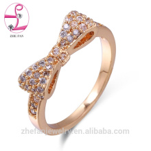 diseño de arco anillo de zafiro rosa diamante de plata esterlina 925